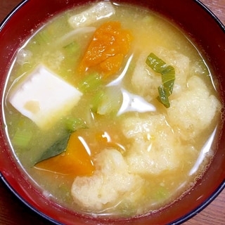 かぼちゃ➕玉ねぎ➕豆腐➕油揚げの味噌汁
